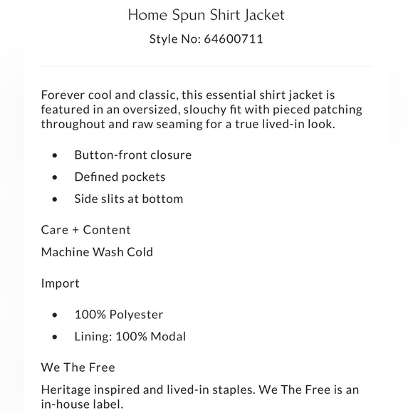 Free People Home Spun Shirt Jacket NEW - Picture 6 of 6